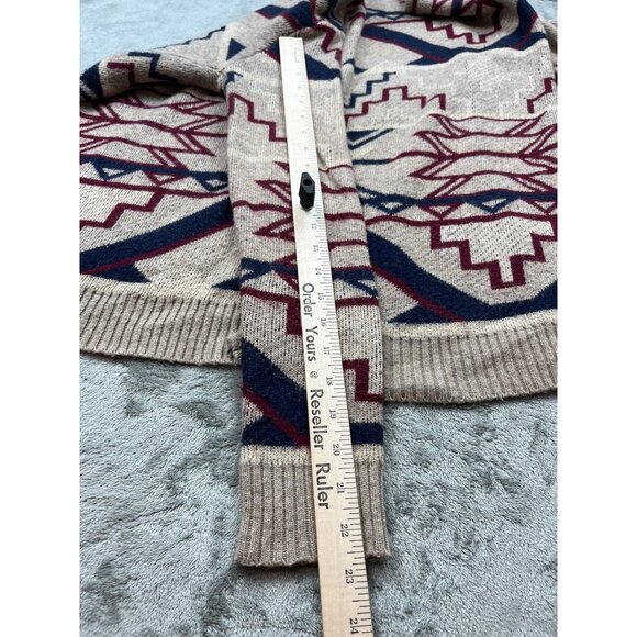 Miracle City Womens S/M Aztec Pattern Cardigan Sweater Southwestern Open Front - Picture 6 of 10